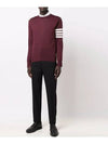 4 Bar Armband Classic Merino Wool Knit Top Burgundy - THOM BROWNE - BALAAN 4