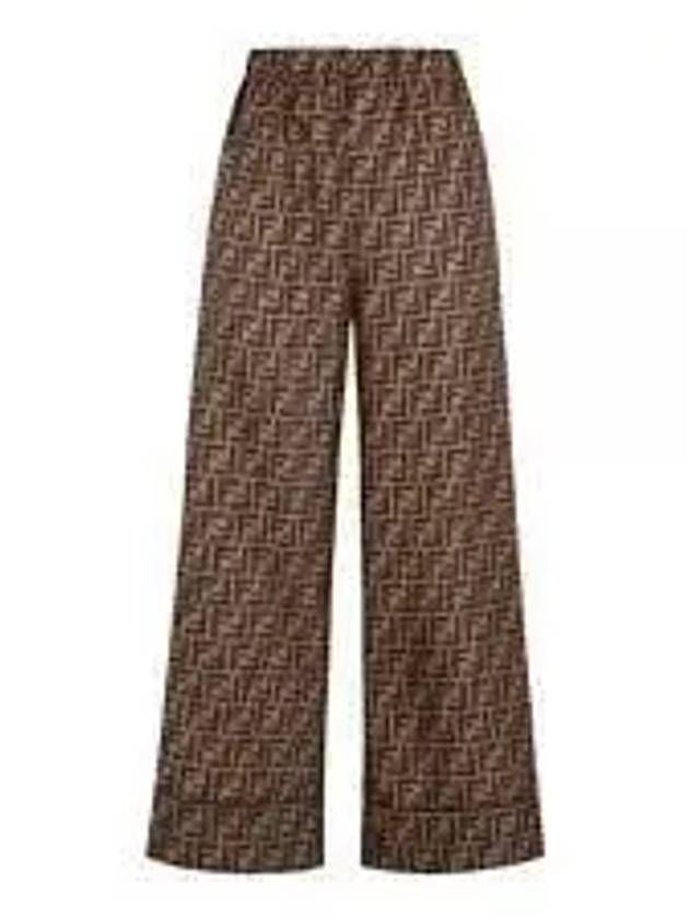 Twill Wide Pants Brown - FENDI - BALAAN 2