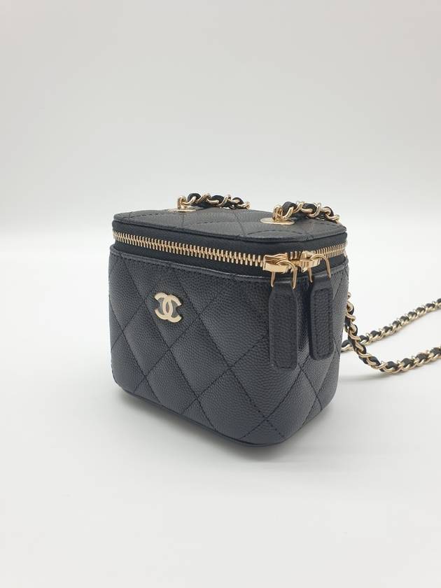 CC Logo Classic Vanity Small Cosmetic Case Mini Bag Black - CHANEL - BALAAN 7