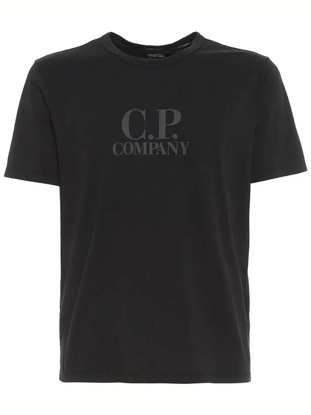 Logo Print Short Sleeve T-Shirt Black - CP COMPANY - BALAAN 2