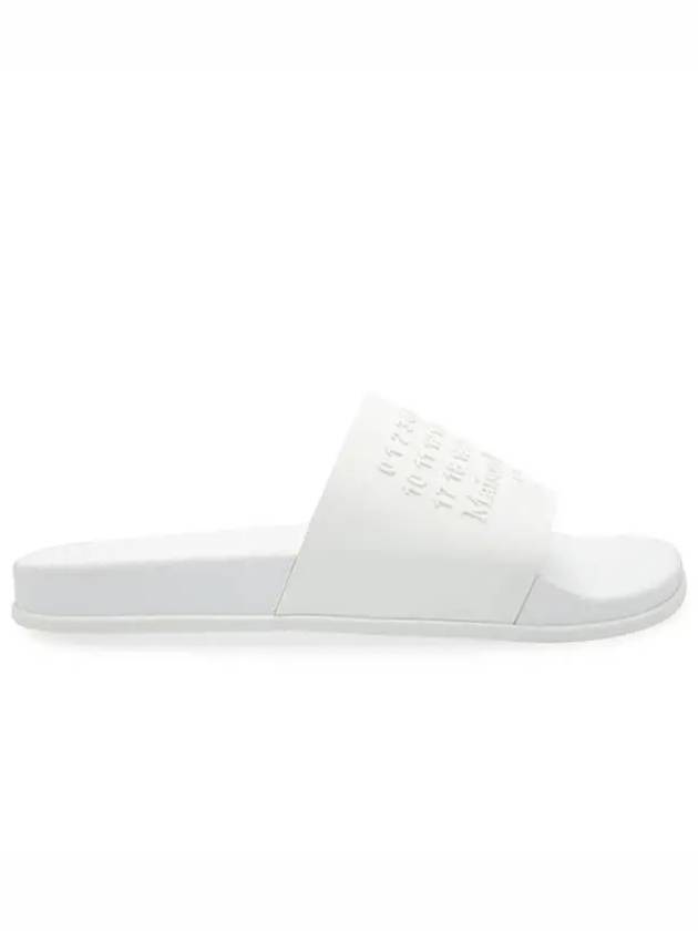 Men's Rubber Logo Slippers White - MAISON MARGIELA - BALAAN.