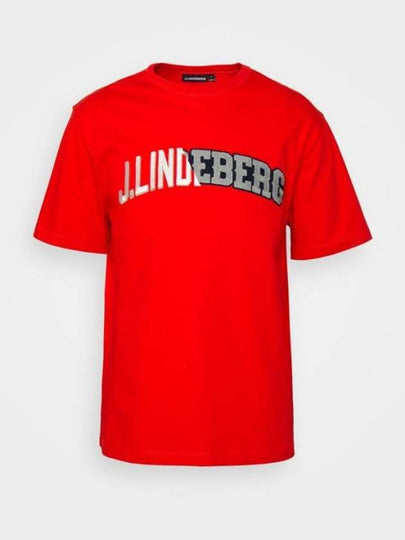 Camilo Graphic Short Sleeve T-Shirt Fiery Red - J.LINDEBERG - BALAAN 2