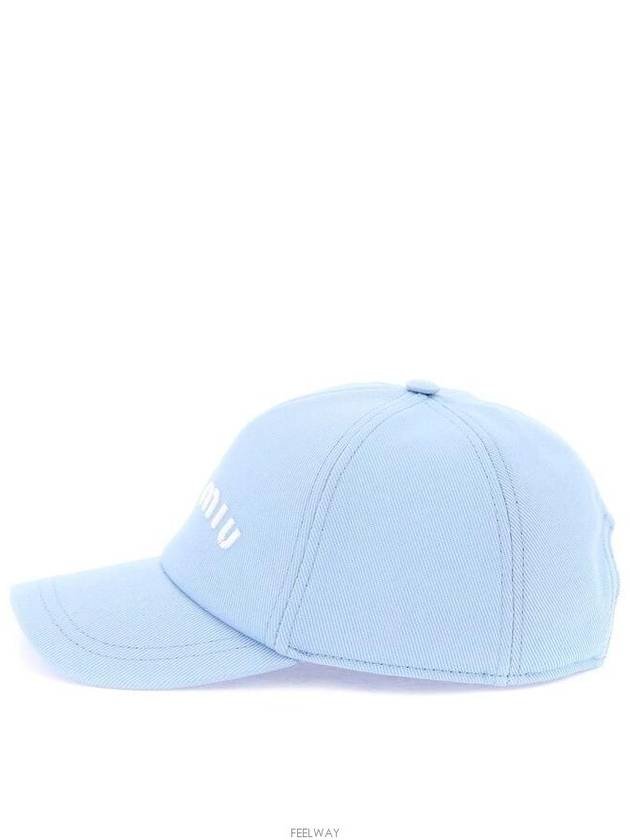 Embroidered Logo Drill Ball Cap Blue - MIU MIU - BALAAN 3