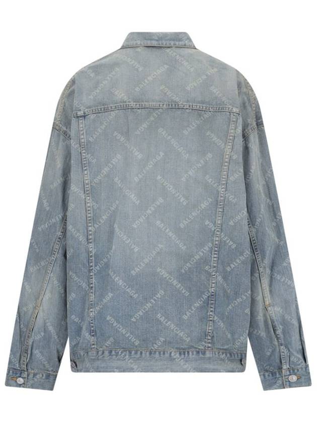 Logo Print Denim Jacket Blue - BALENCIAGA - BALAAN 3