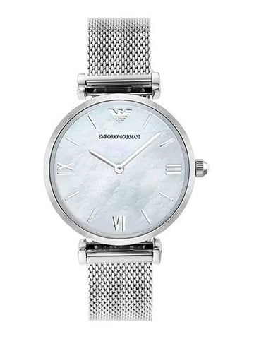 Women's Gianni Mother Of Pearl Dial Metal Watch Silver - EMPORIO ARMANI - BALAAN 1