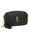 Lulu Mini Quilted Grain Leather Cross Bag Black - SAINT LAURENT - BALAAN 2