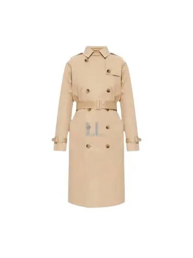 Greta Double Breasted Cotton Trench Coat Beige - A.P.C. - BALAAN 2