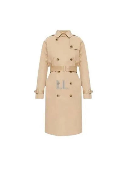 Greta Double Breasted Cotton Trench Coat Beige - A.P.C. - BALAAN 2