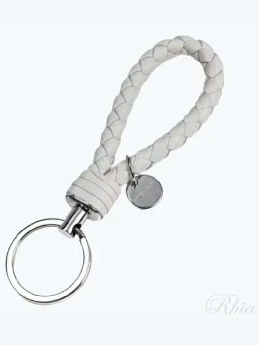 Intrecciato Leather Key Holder White - BOTTEGA VENETA - BALAAN 2