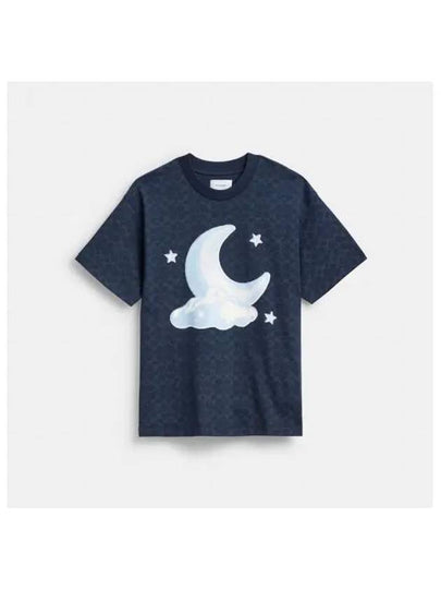 Signature Moon Relaxed Short Sleeve T-Shirt Dark Blue - COACH - BALAAN 2