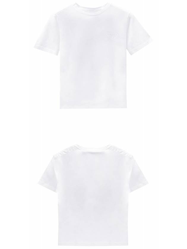 Logo Crew Neck Short Sleeve T-Shirt White - PRADA - BALAAN 5