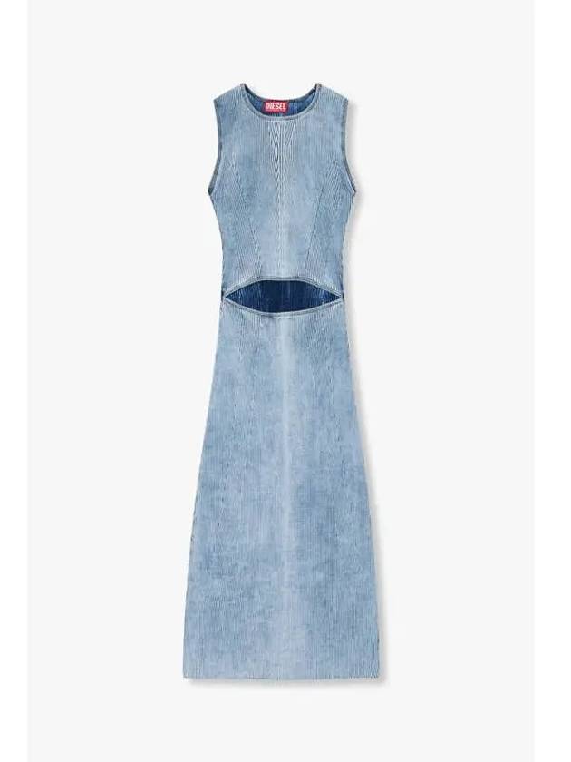 Women s ribbed cutout knit dress light blue - DIESEL - BALAAN 1