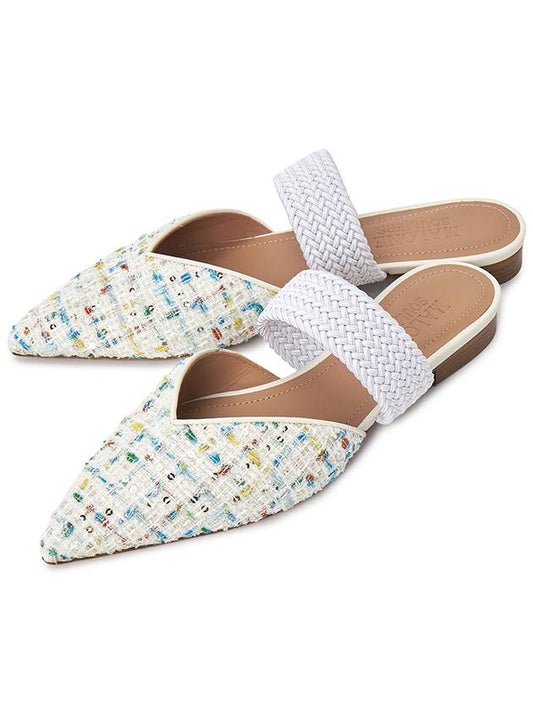 Marlon Sulzer MAISIE FLAT 70 MILK WHITE Women s Mule Sandals - MALONE SOULIERS - BALAAN 1