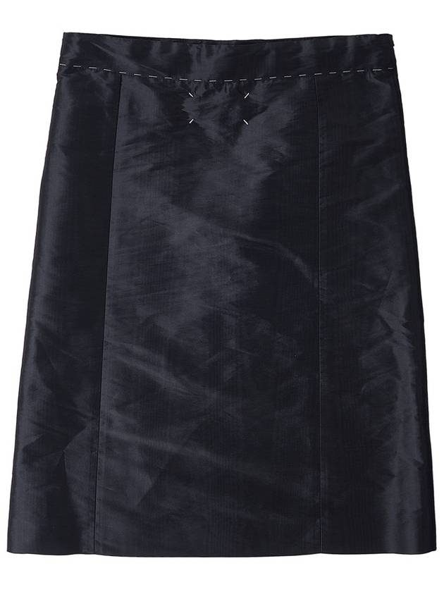 Moire Effect Silk A-Line Skirt Black - MAISON MARGIELA - BALAAN 3