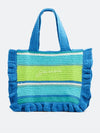 23SS Logo Crochet Frill Tote Bag Blue Women s - GANNI - BALAAN 1