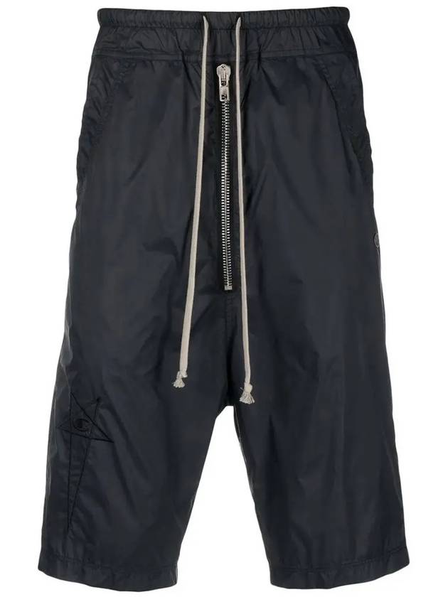 Bela Pods Embroidered Logo Detail Zipper Drawstring Shorts Black - RICK OWENS - BALAAN 3