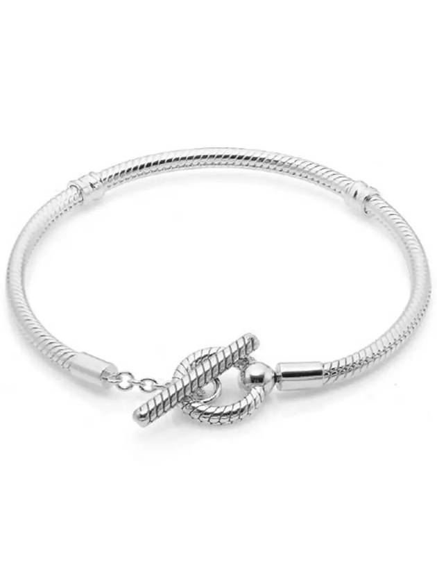 Moments T-Bar Snake Chain Bracelet Silver - PANDORA - BALAAN 5