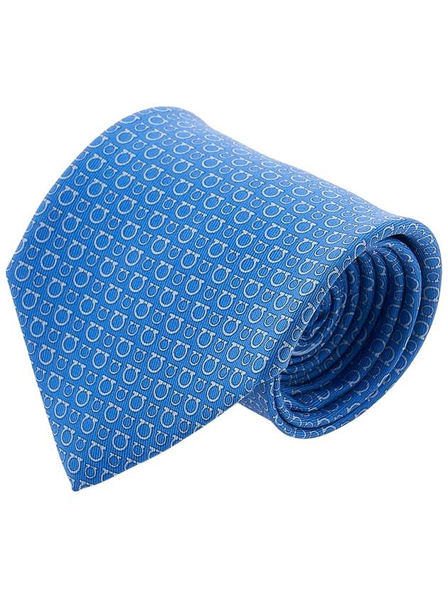 Gancini Print Silk Tie Blue - SALVATORE FERRAGAMO - BALAAN 11