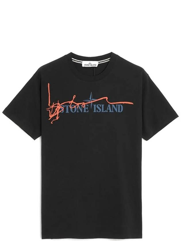 Logo Ink Short Sleeve T-Shirt Black - STONE ISLAND - BALAAN 3