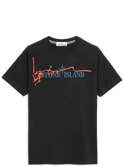 Logo Ink Short Sleeve T-Shirt Black - STONE ISLAND - BALAAN 2