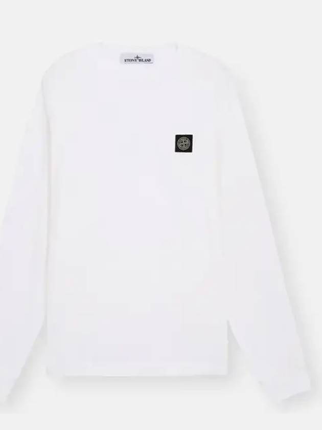 Chest Patch Long Sleeve T-Shirt White - STONE ISLAND - BALAAN 2