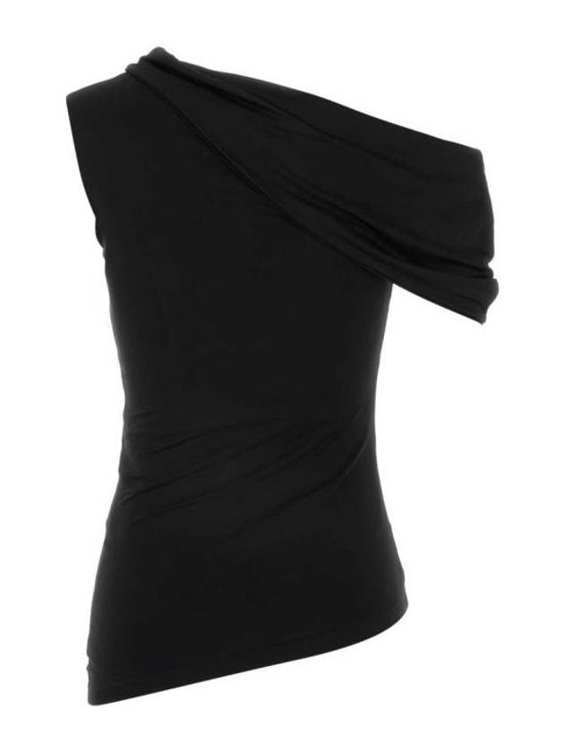 Asymmetric Draped Blouse Black - ALEXANDER MCQUEEN - BALAAN 3