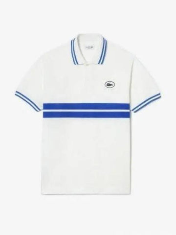 Men s Color Tipping Puff Badge Match Polo White 1285963 - LACOSTE - BALAAN 1