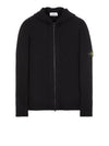 Wappen Patch Lambswool Knit Hooded Zip Up Black - STONE ISLAND - BALAAN 2