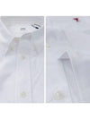 Button Down Boxy Fit Oxford Long Sleeve Shirt Natural White - AMI - BALAAN 5