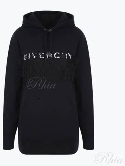 Lace Oversized Hoodie Top Black - GIVENCHY - BALAAN 2