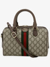 Ophidia GG Small Top Handle Ebony Canvas Brief Cases Beige - GUCCI - BALAAN 3