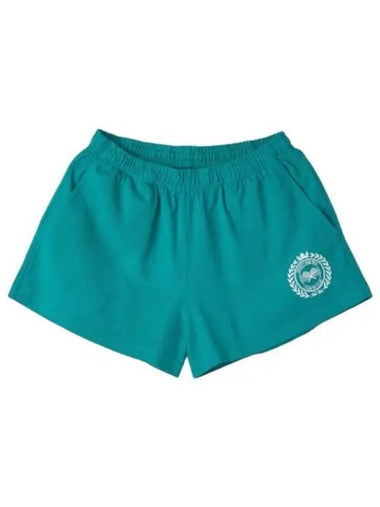 Logo Print Shorts Pants Teal - SPORTY & RICH - BALAAN 1