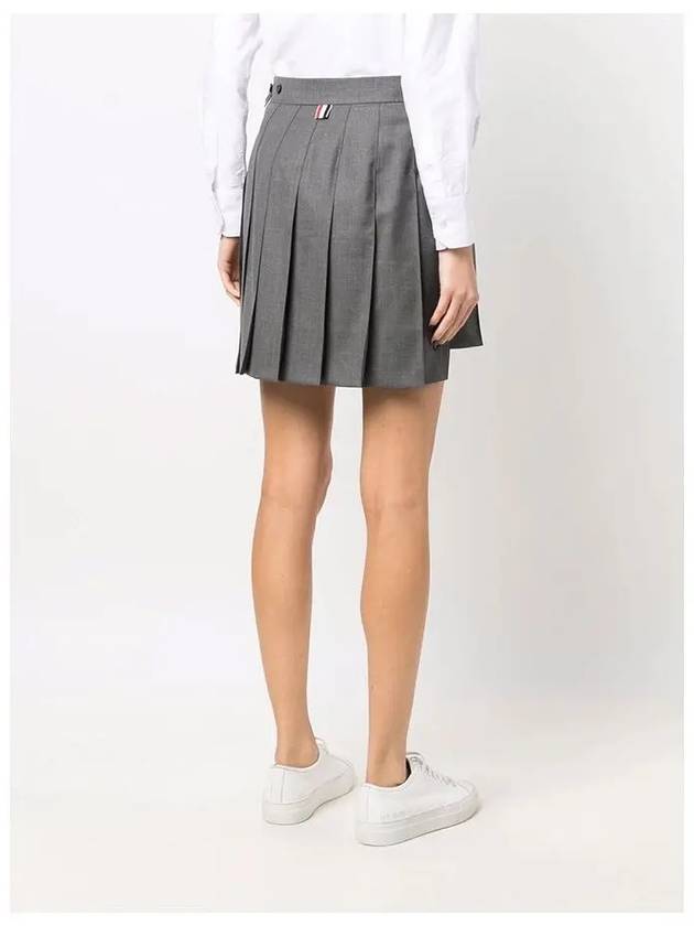 RMB Wool Mini Pleated Skirt Grey - THOM BROWNE - BALAAN 6