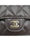 Classic flap wallet snap card dark brown gold AP0214 - CHANEL - BALAAN 7