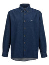 Mathias Embroidered Logo Long Sleeve Shirt Dark Blue - A.P.C. - BALAAN 1