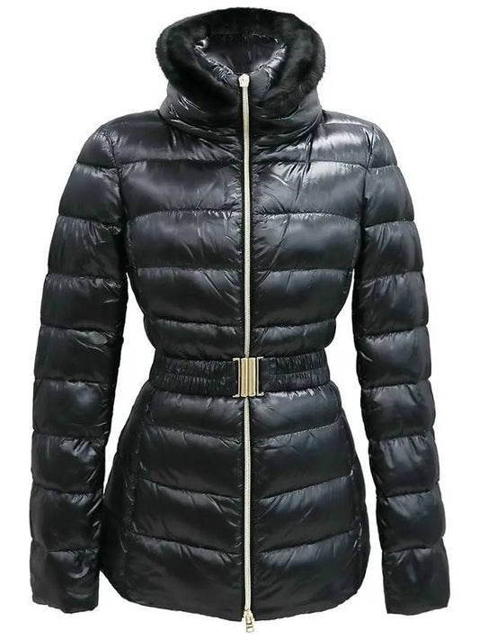 Women's Claudia Goose Down Jacket Ecofur Black - HERNO - BALAAN 2