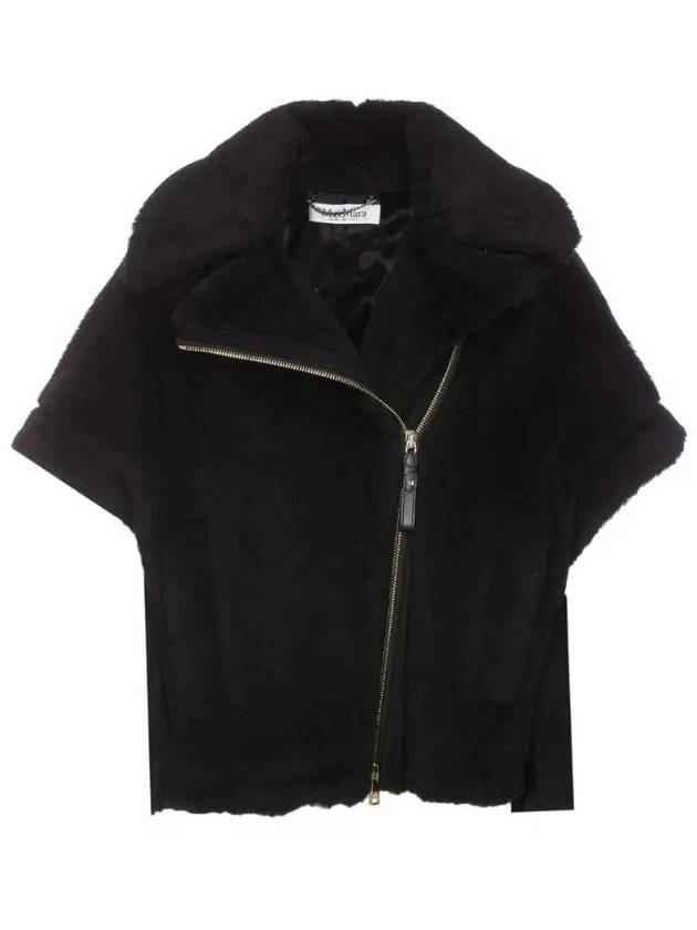 Zip-Up Short-Sleeve Cape Black - MAX MARA - BALAAN 2