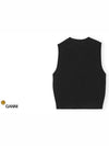 Intarsia Graphic Crewneck Vest Black - GANNI - BALAAN 4