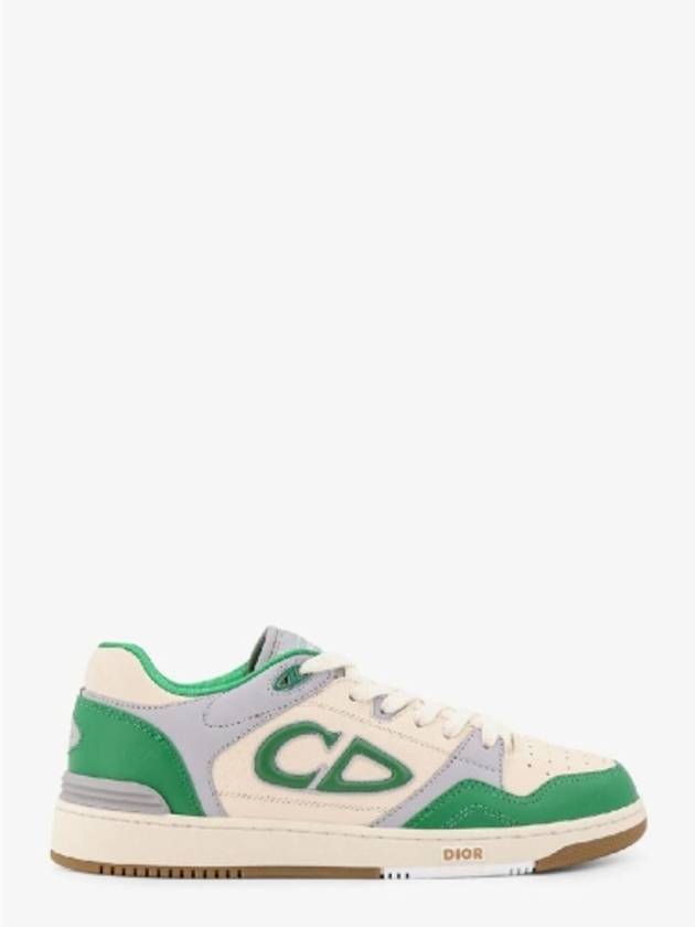 B57 Cream Smooth Calfskin Low Top Sneakers Green - DIOR - BALAAN 2