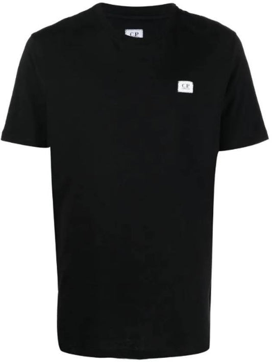 Mini Square Logo Print Short Sleeve T-Shirt Black - CP COMPANY - BALAAN 1