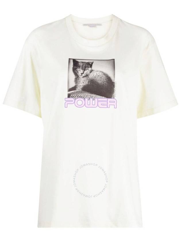 Cat Power T-Shirt 6J01583SPX82 8303 FLUO LIME B0110821113 - STELLA MCCARTNEY - BALAAN 2