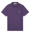 Men's Logo Patch Cotton Polo Shirt Purple - STONE ISLAND - BALAAN 2