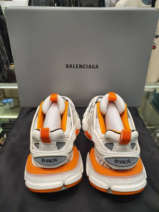 Track Trainer Low Top Sneakers White Orange - BALENCIAGA - BALAAN 4