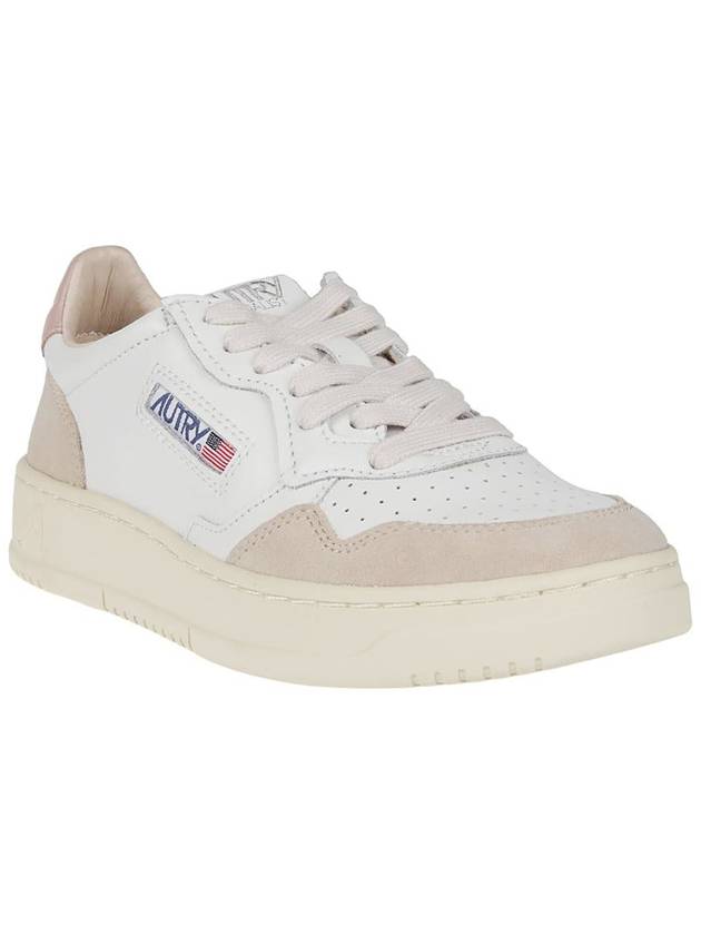 Medalist Leather Suede Low Top Sneakers White Pink - AUTRY - BALAAN 3