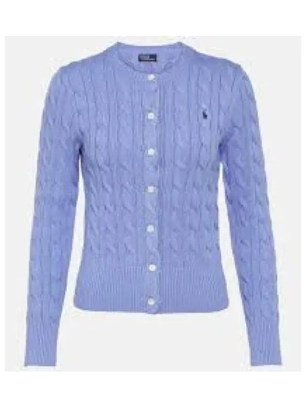 W cable knit cotton crew neck cardigan blue 1236382 - POLO RALPH LAUREN - BALAAN 1