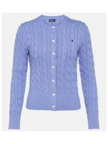 W cable knit cotton crew neck cardigan blue 1236382 - POLO RALPH LAUREN - BALAAN 1