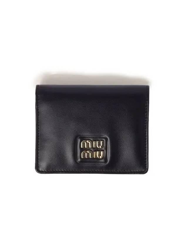 Small Leather Half Wallet Black - MIU MIU - BALAAN 2