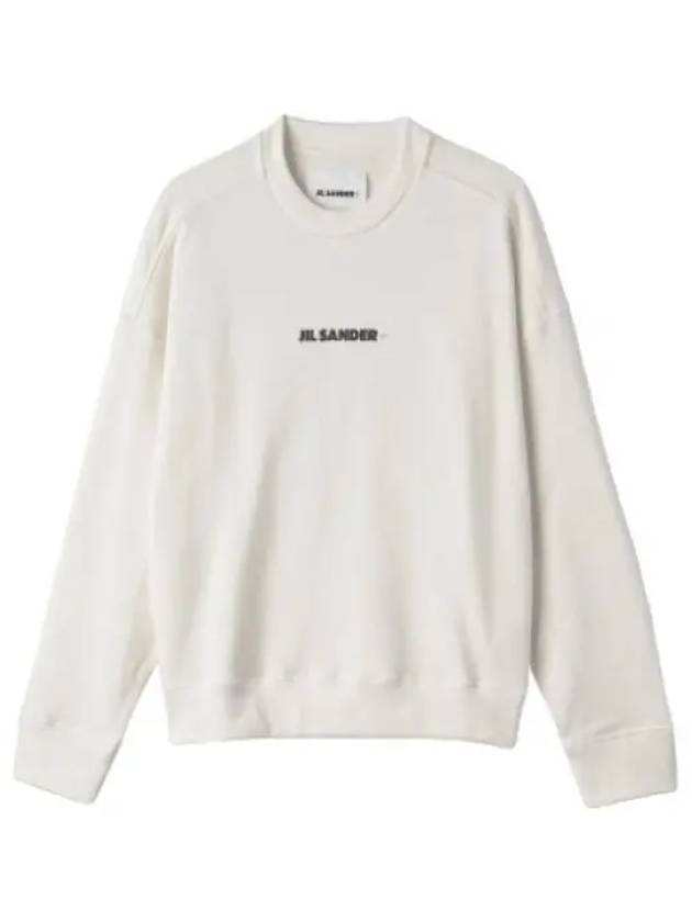 Logo Printing Oversized Cotton Sweatshirt White - JIL SANDER - BALAAN 2