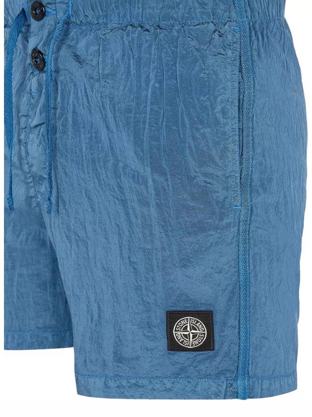 Men's Nylon Metal Swim Shorts Mid Blue - STONE ISLAND - BALAAN.