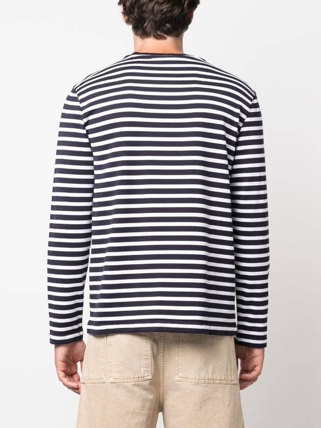 Fox Head Patch Regular Marin Long Sleeve T Shirt Navy Stripes - MAISON KITSUNE - BALAAN 6